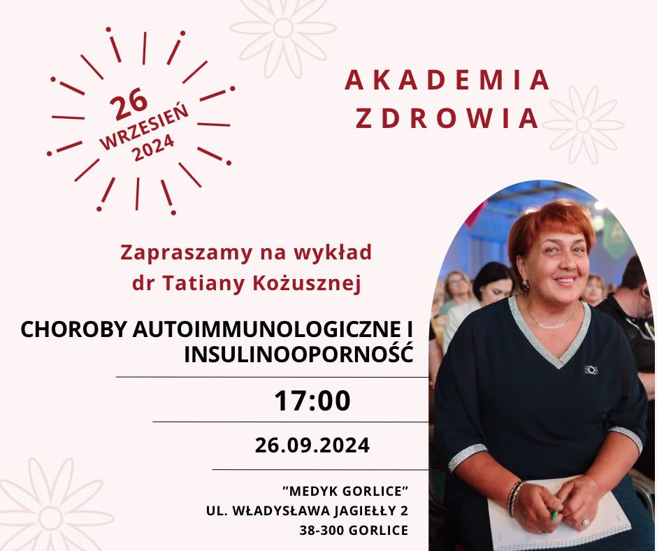 Plakat informujący o spotkaniu w ramach Akademii Zdrowia.